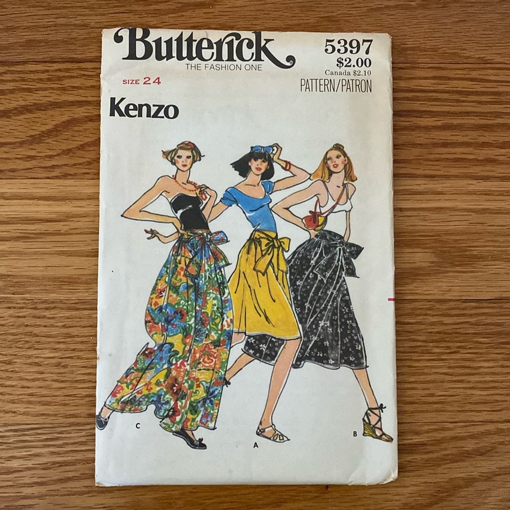VTG ‘70s Butterick Designer Kenzo UNCUT Sewing Pattern
